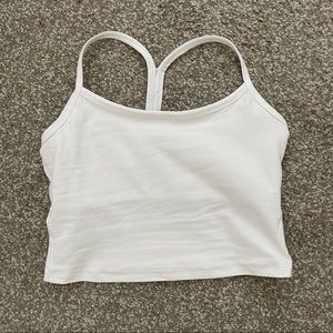Spacedye slim racerback cropped tank white size small